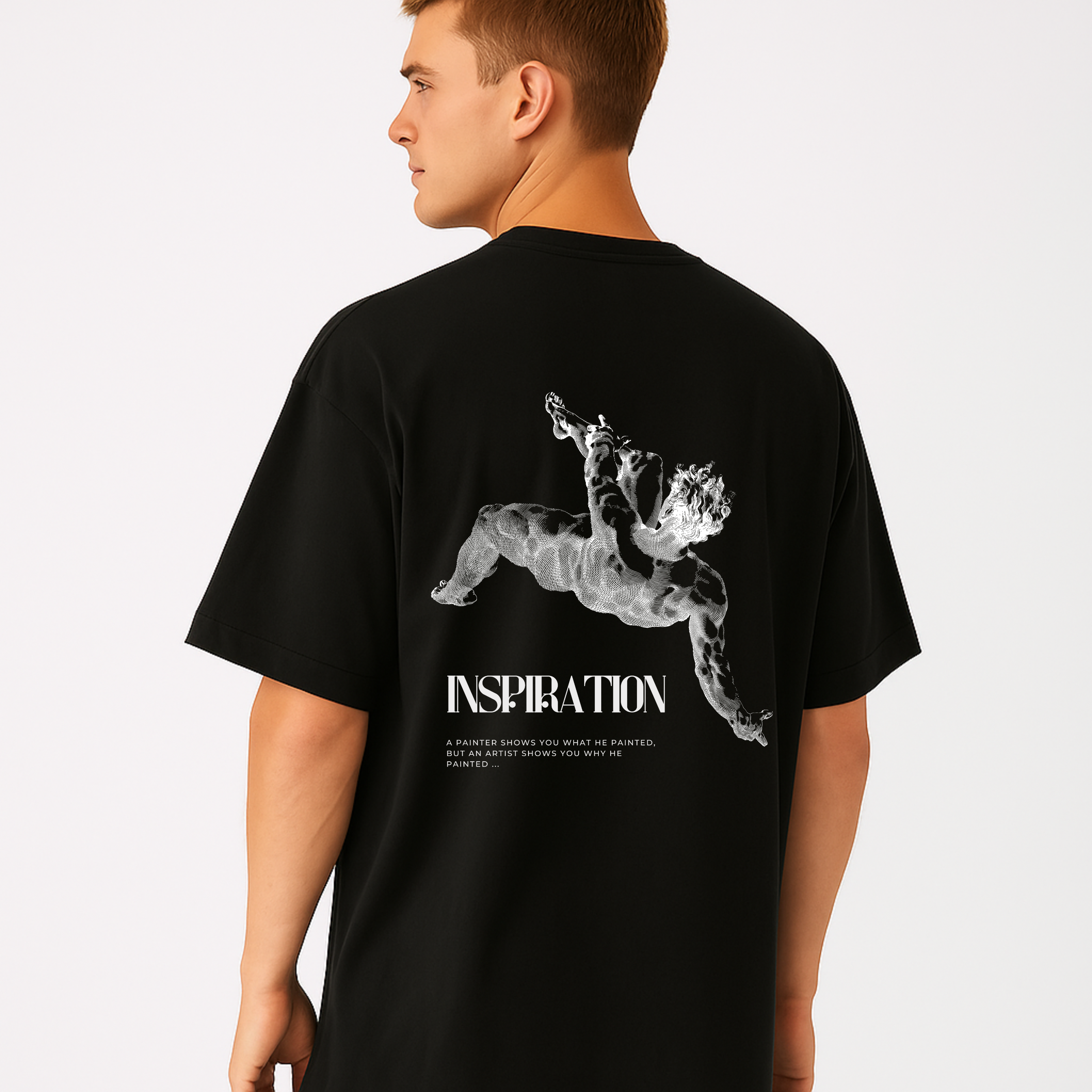 drop shoulder oversized t shirt | black